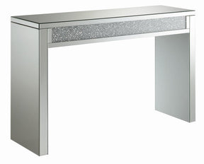 Gillian Rectangular Sofa Table Silver and Clear Mirror - Sofa Table - Half Price Furniture