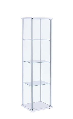 Bellatrix Rectangular 4-shelf Curio Cabinet White and Clear Half Price Furniture
