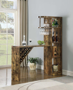 Belvedere 5-shelf Bar Table Storage Antique Nutmeg - Bar - Half Price Furniture