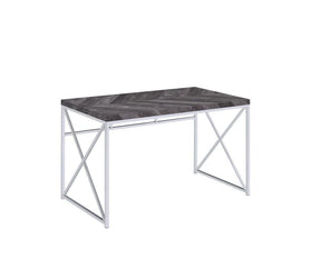 Grimma Writing Desk Rustic Grey Herringbone - Desk - Half Price Furniture