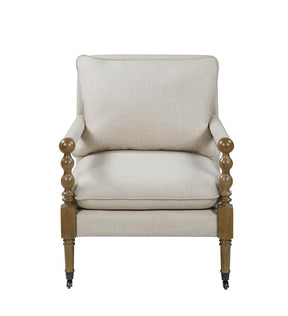 Dempsy Upholstered Accent Chair with Casters Beige - Accent Chair - Half Price Furniture