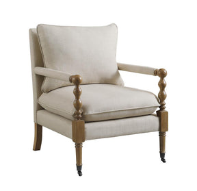 Dempsy Upholstered Accent Chair with Casters Beige - Accent Chair - Half Price Furniture