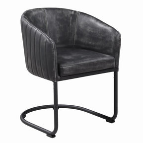 Banner Upholstered Dining Chair Anthracite and Matte Black Half Price Furniture