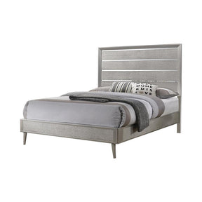 Ramon Queen Panel Bed Metallic Sterling - Bed - Half Price Furniture
