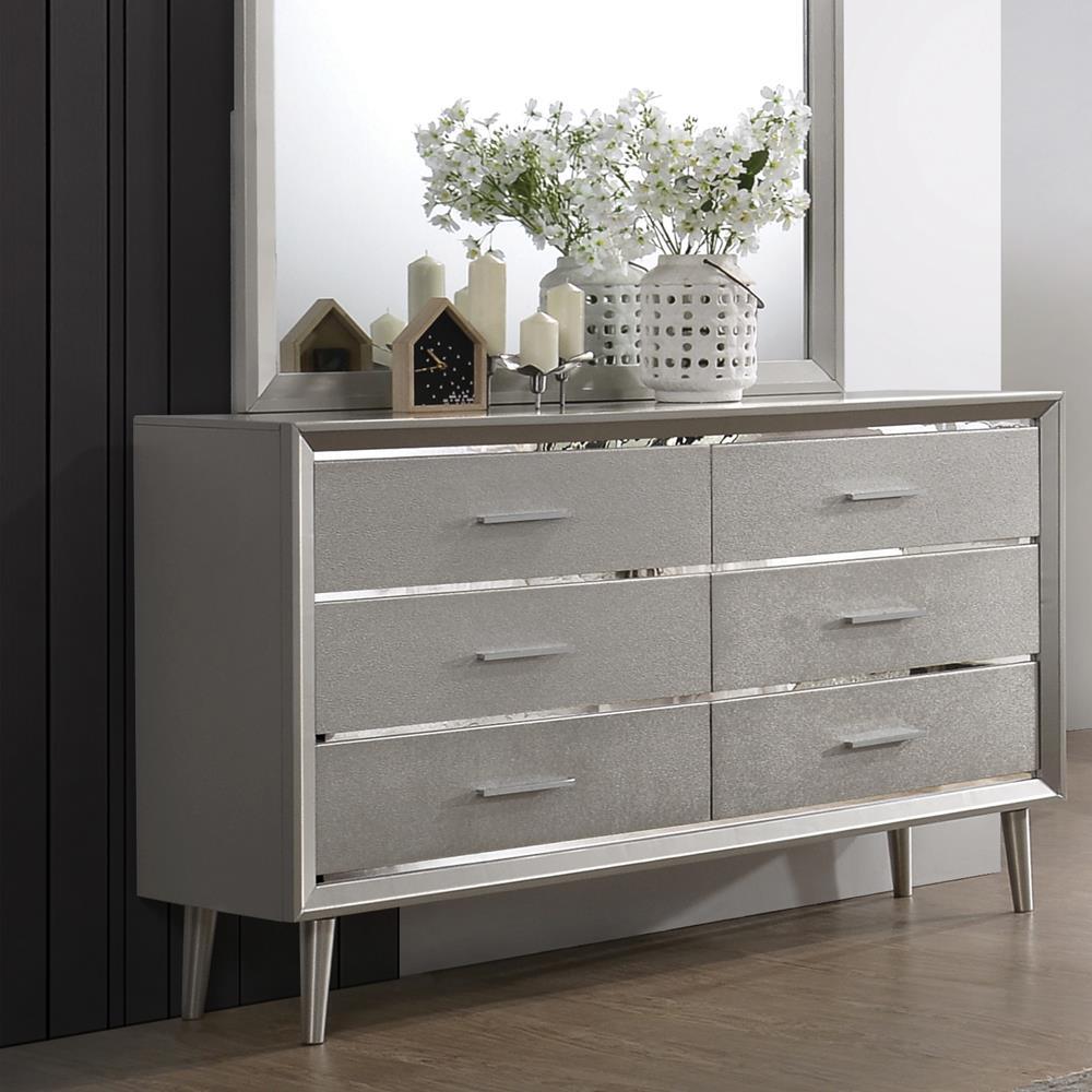 Ramon 6-drawer Dresser Metallic Sterling - Half Price Furniture