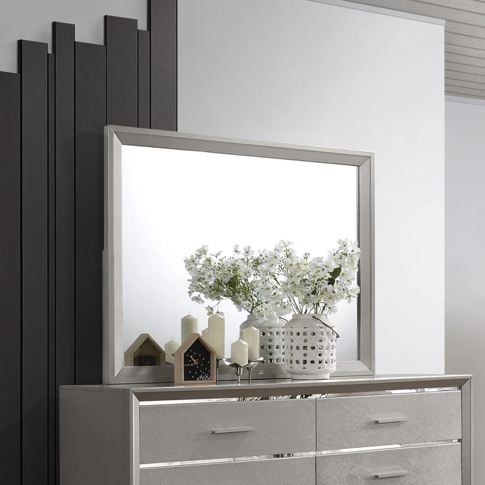 Ramon Dresser Mirror Metallic Sterling  Half Price Furniture