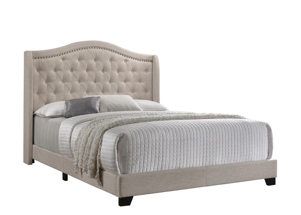 Sonoma Camel Back Queen Bed Beige  Half Price Furniture