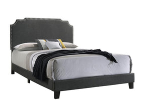 Tamarac Upholstered Nailhead Queen Bed Grey Half Price Furniture