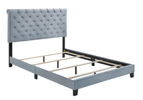 Warner Queen Upholstered Bed Slate Blue - Bed - Half Price Furniture