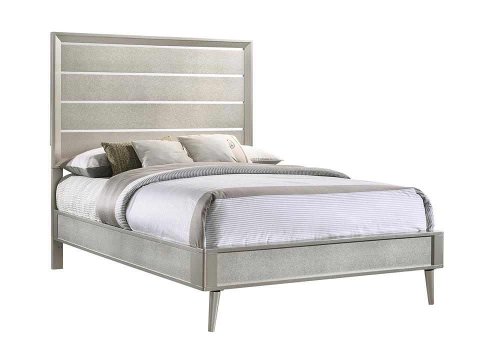 Ramon Full Panel Bed Metallic Sterling  Half Price Furniture