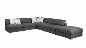 Serene Upholstered Rectangular Ottoman Charcoal Half Price Furniture