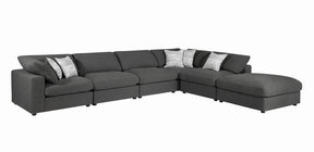 Serene Upholstered Rectangular Ottoman Charcoal Half Price Furniture