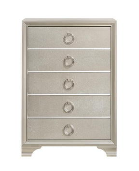 Salford 5-drawer Chest Metallic Sterling Half Price Furniture