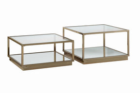 Renee 2-piece Square Occasional Set Rose Brass - Table Set - Half Price Furniture