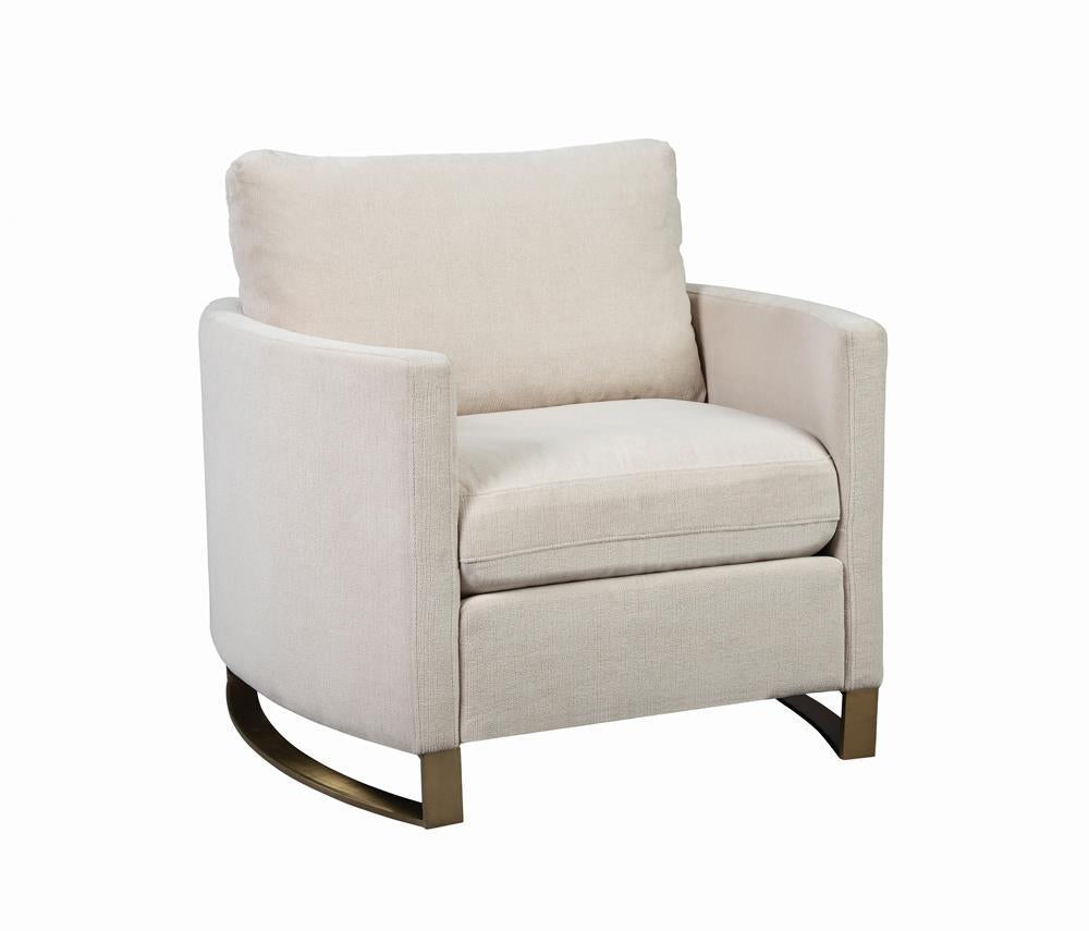 Corliss Upholstered Arched Arms Chair Beige  Half Price Furniture