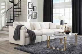 Hobson Cushion Seat Ottoman Off-White - Half Price Furniture