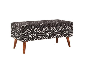 Cababi Upholstered Storage Bench Black and White - Bench - Half Price Furniture