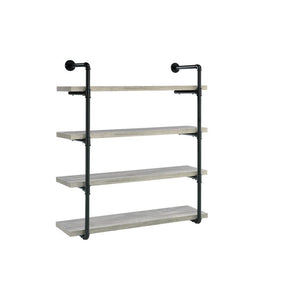 Elmcrest 40-inch Wall Shelf Black and Grey Driftwood Half Price Furniture