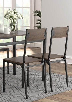 Lana 5-piece Rectangular Dining Table Set Dark Brown and Matte Black - Dining Room Set - Half Price Furniture