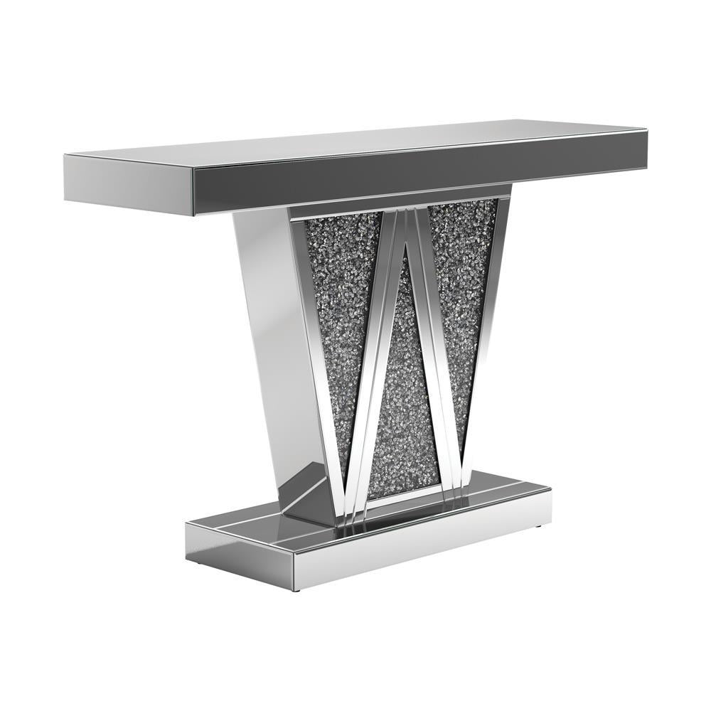 Crocus Rectangular Console Table Silver  Half Price Furniture