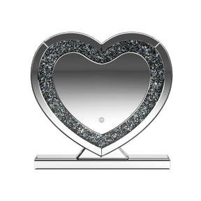 Euston Heart Shape Table Mirror Silver Half Price Furniture