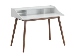 Percy 4-Compartment Writing Desk White and Walnut Half Price Furniture