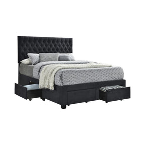Soledad Full 4-drawer Button Tufted Storage Bed Charcoal - Bed - Half Price Furniture