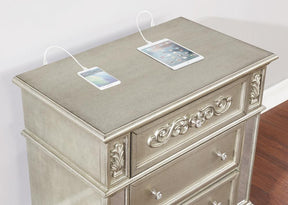 Heidi 3-drawer Nightstand Metallic Platinum - Nightstand - Half Price Furniture