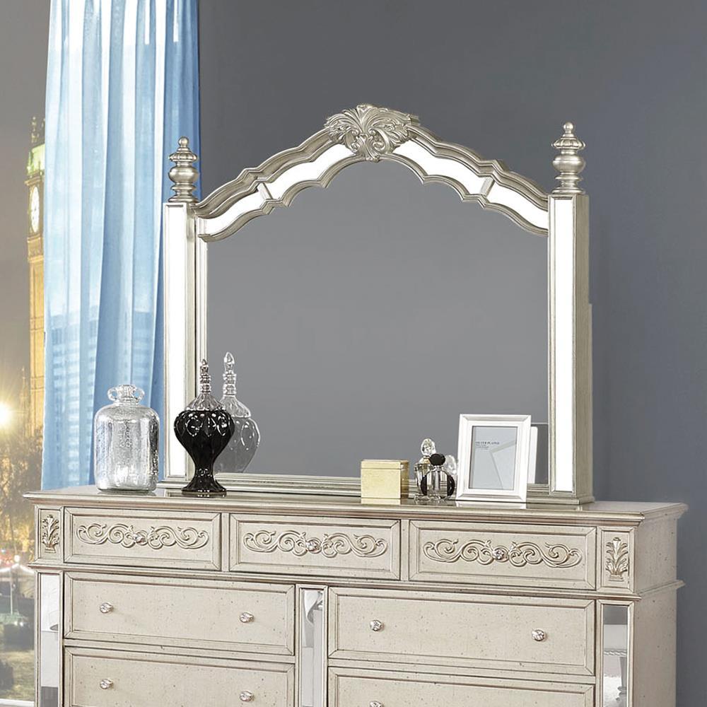 Heidi Arched Dresser Mirror Metallic Platinum - Half Price Furniture