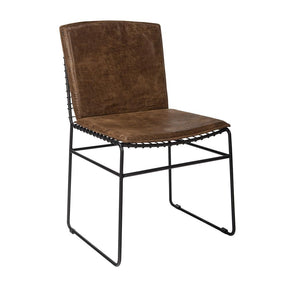 Abbott Upholstered Side Chairs Antique Brown and Matte Black (Set of 2) - Dining Chair - Half Price Furniture