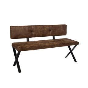 Abbott Upholstered Dining Bench Antique Brown and Matte Black - Bench - Half Price Furniture