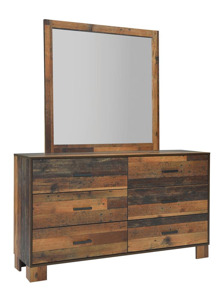 Sidney Square Dresser Mirror Rustic Pine  Half Price Furniture