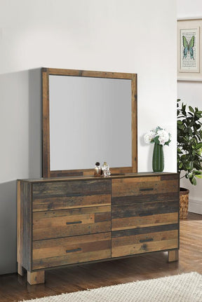 Sidney Square Dresser Mirror Rustic Pine - Mirror - Half Price Furniture