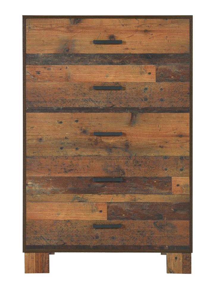 Sidney 5-drawer Chest Rustic Pine - Half Price Furniture
