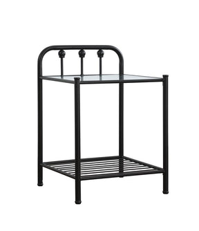 Livingston 1-shelf Nightstand with Glass Top Dark Bronze - Nightstand - Half Price Furniture