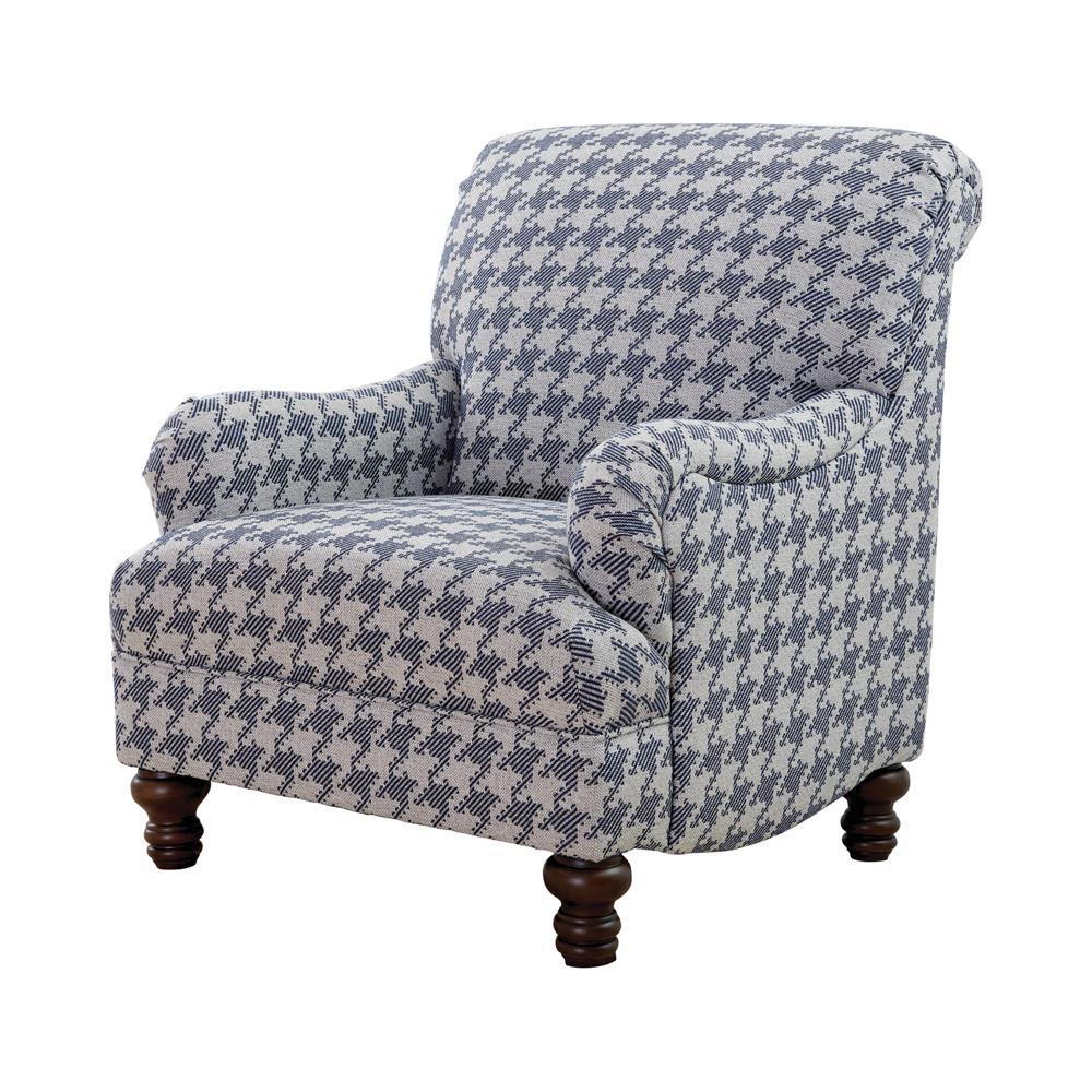 Glenn Recessed Arms Accent Chair Blue - Half Price Furniture