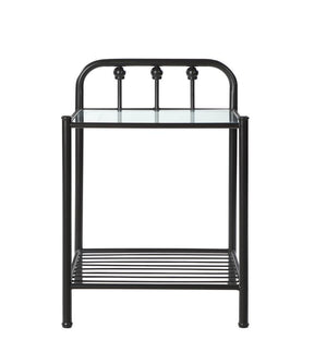 Livingston 1-shelf Nightstand with Glass Top Dark Bronze - Nightstand - Half Price Furniture