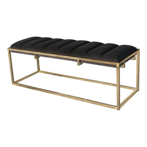 Lorena Tufted Cushion Bench Dark Grey and Gold  Half Price Furniture