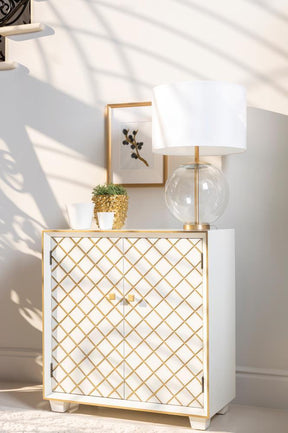 Belinda 2-door Accent Cabinet White and Gold Belinda 2-door Accent Cabinet White and Gold Half Price Furniture