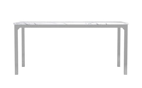 Athena Rectangle Dining Table with Marble Top Chrome Half Price Furniture