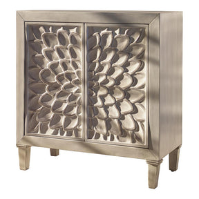 Clarkia Accent Cabinet with Floral Carved Door White - Accent Cabinet - Half Price Furniture