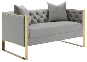 Eastbrook Tufted Back Loveseat Grey Half Price Furniture