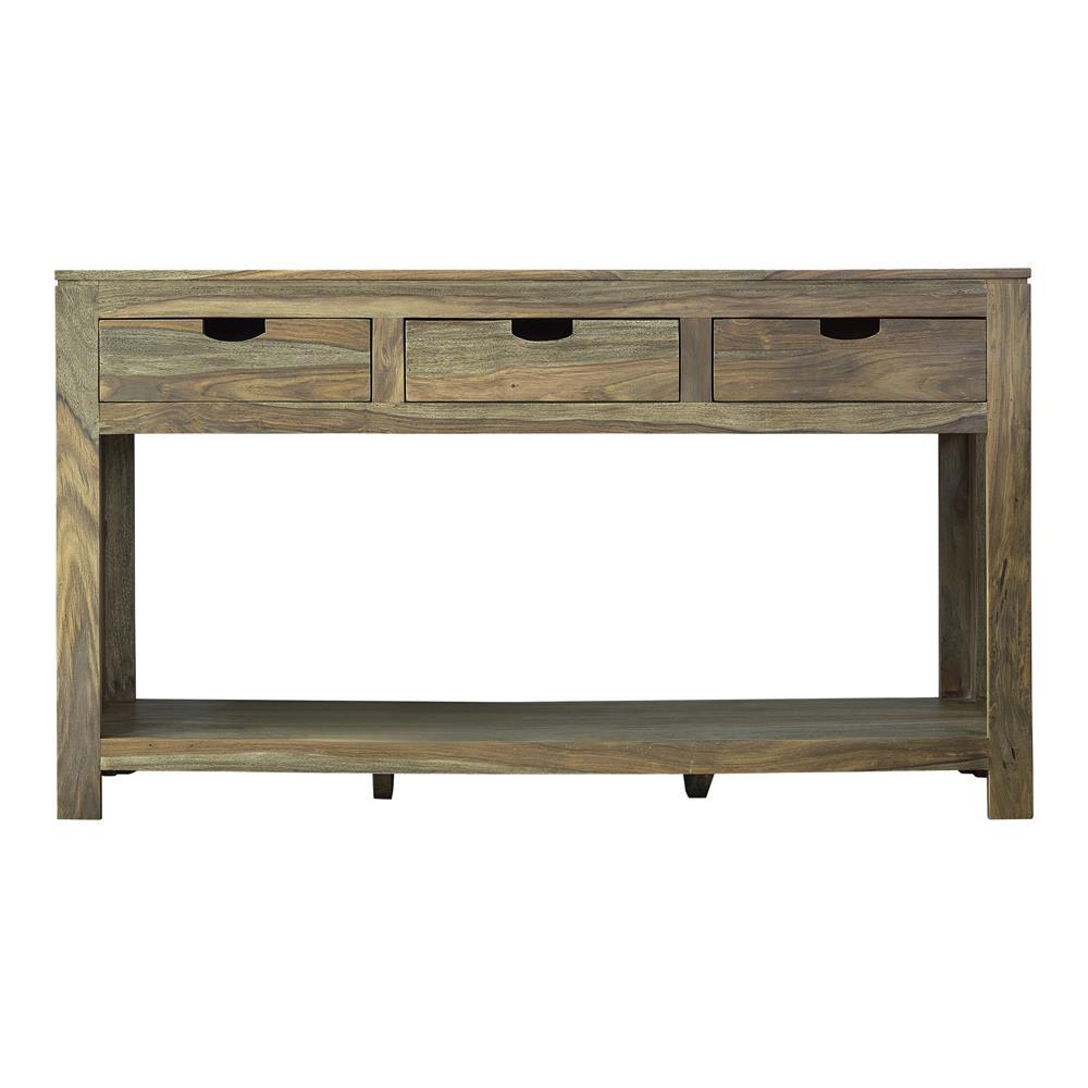 Esther 3-drawer Storage Console Table Natural Sheesham - Half Price Furniture