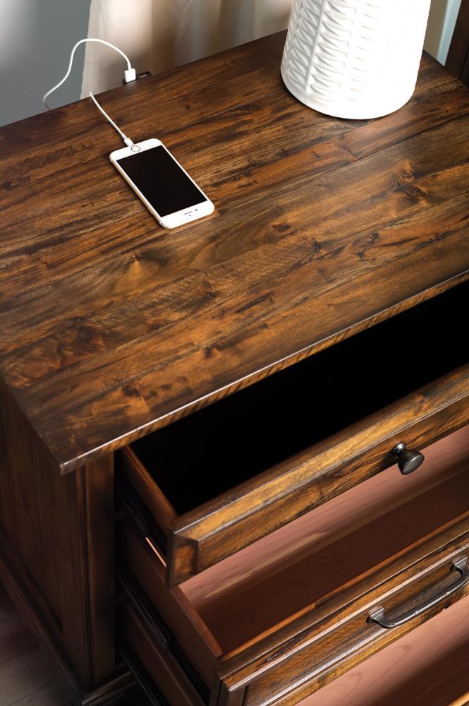 Avenue 3-drawer Nightstand Weathered Burnished Brown  Half Price Furniture