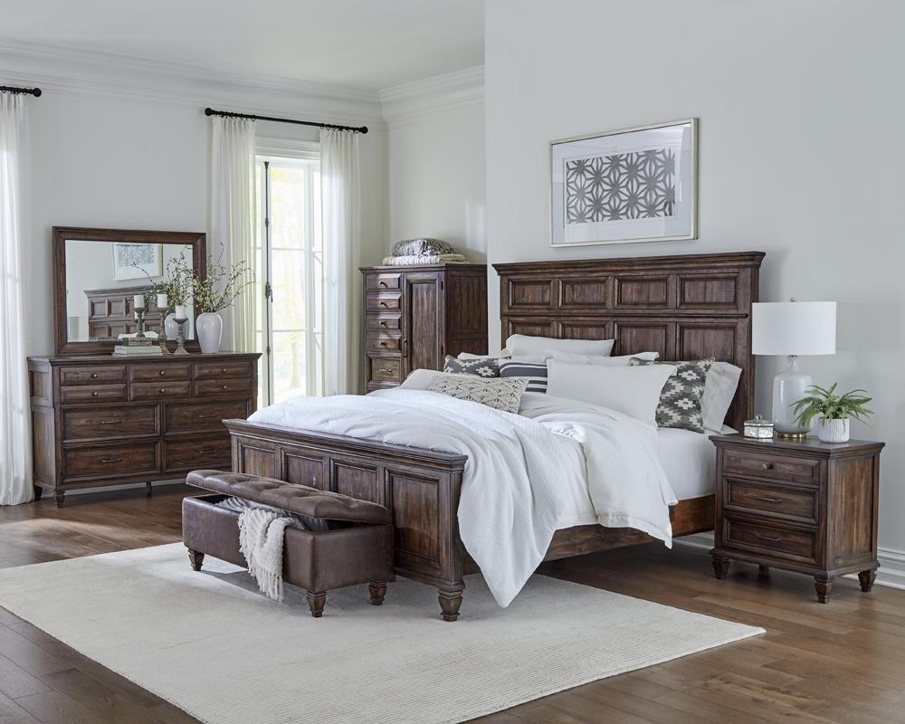 Avenue California King Panel Bed Weathered Burnished Brown - Bed - Half Price Furniture