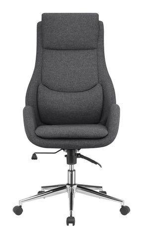 Cruz Upholstered Office Chair with Padded Seat Grey and Chrome - Office Chair - Half Price Furniture