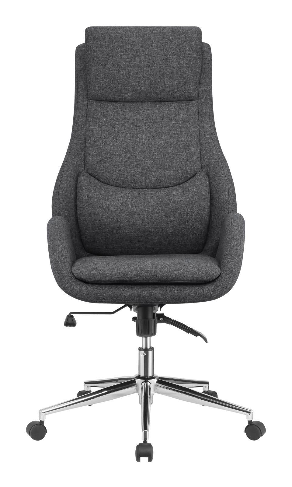 Cruz Upholstered Office Chair with Padded Seat Grey and Chrome Cruz Upholstered Office Chair with Padded Seat Grey and Chrome Half Price Furniture
