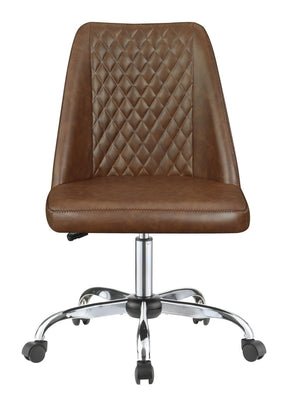 Althea Upholstered Tufted Back Office Chair Brown and Chrome Althea Upholstered Tufted Back Office Chair Brown and Chrome Half Price Furniture