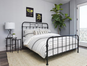 Packlan Queen Metal Panel Bed Matte Black - Bed - Half Price Furniture