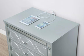 Gunnison 2-drawer Nightstand Silver Metallic - Nightstand - Half Price Furniture